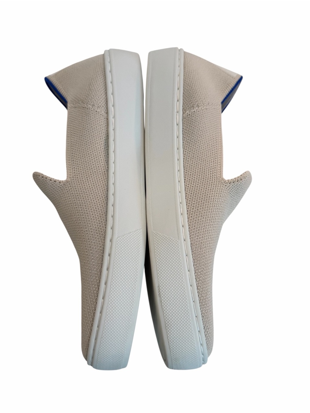 Rothy's Slip-On Loafers in sand with Navy Heel Trim size 5.5 - Picture 8 of 9